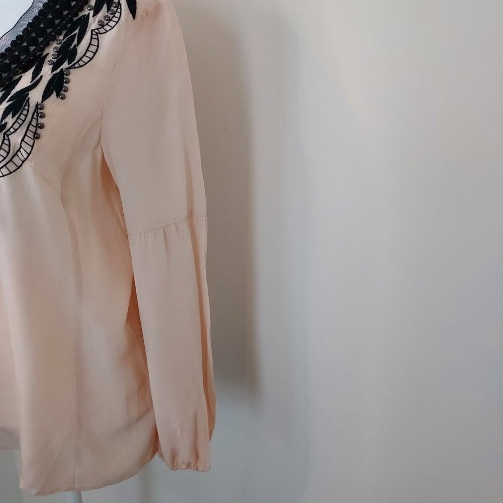 Nanette Lepore Silk Long Balloon Sleeve Blouse - Picture 8 of 11